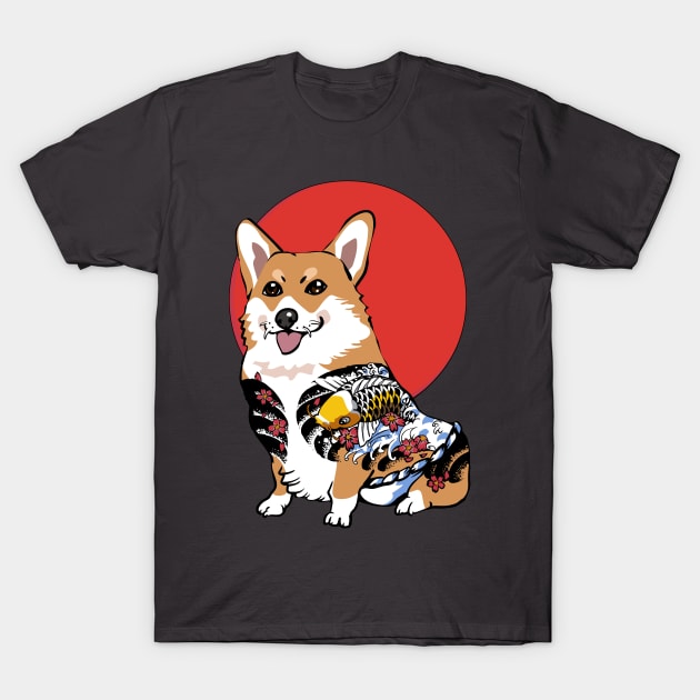 Yakuza Corgi T-Shirt by huebucket